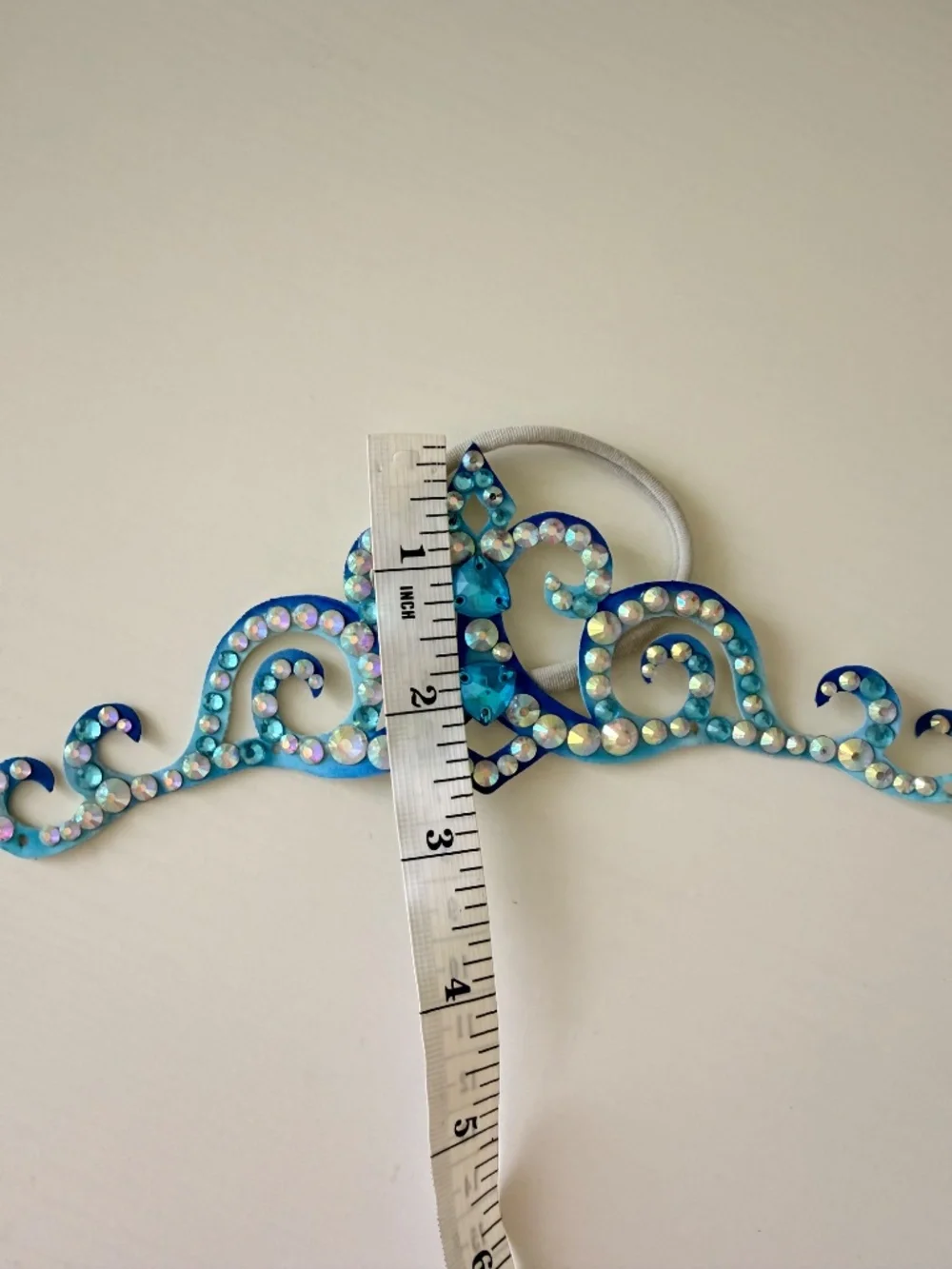 Girls Gymnastics Hair Bun Accessory Jewelry Piece Swarovski Crystals Blue